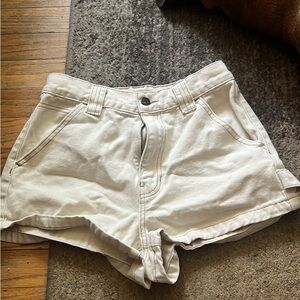 PacSun Cream Jean Shorts High-Waisted Distressed
